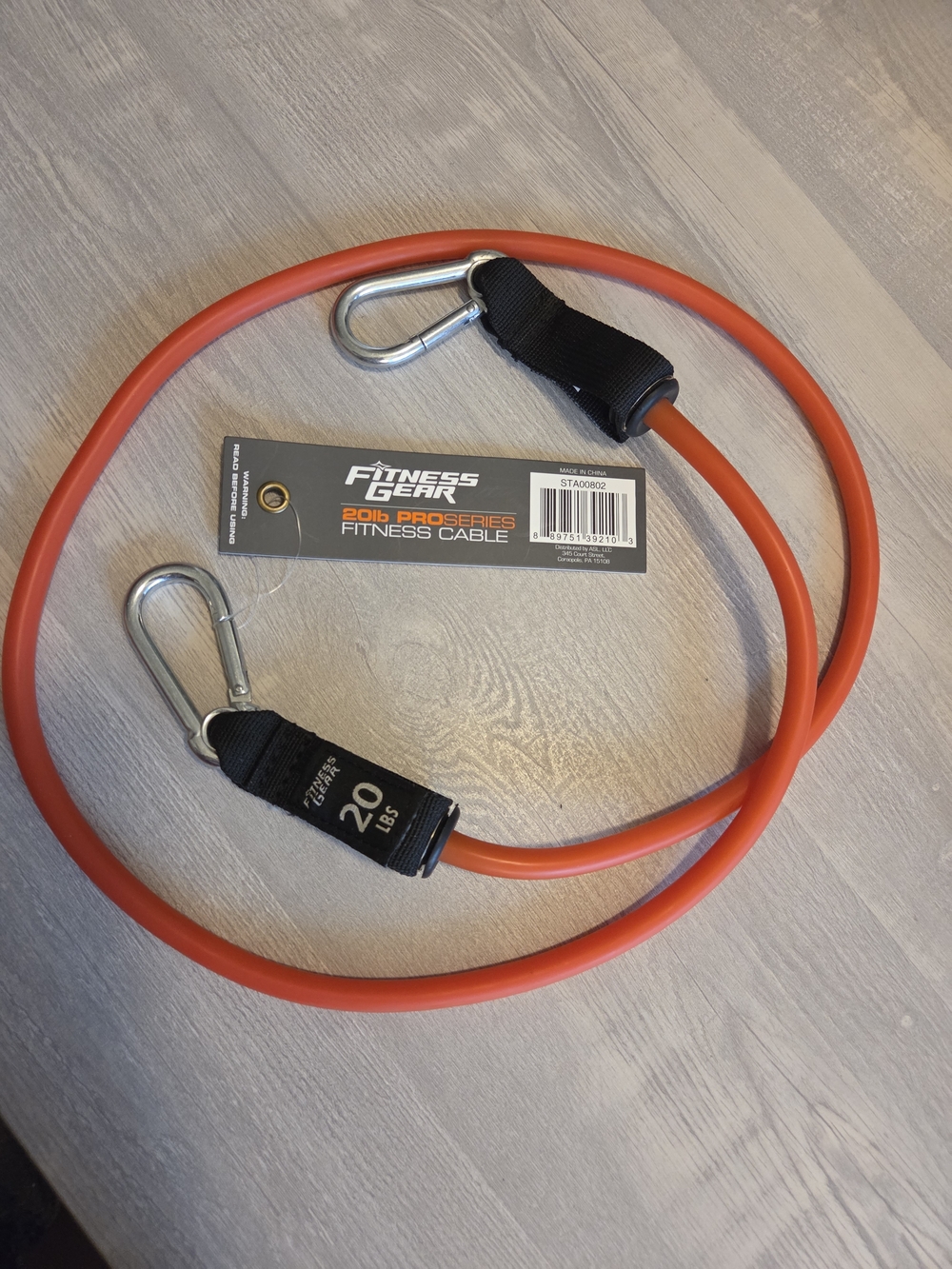Fitness Gear 20lb Pro Series Orange Fitness Cable with Carabiner